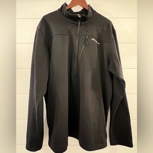 Eddie Bauer Mens Black Long Sleeve 1/4 Zip Pullover Size Large 2XL